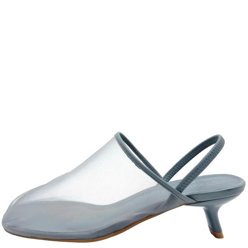 Mollini Ican Mesh Leather Heels Dusty Blue