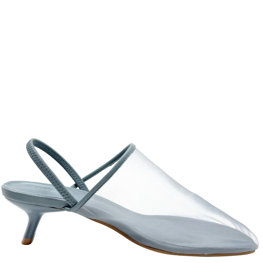 Mollini Ican Mesh Leather Heels Dusty Blue