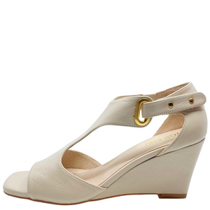 Top End Harnece Milk Leather Wedge Heels