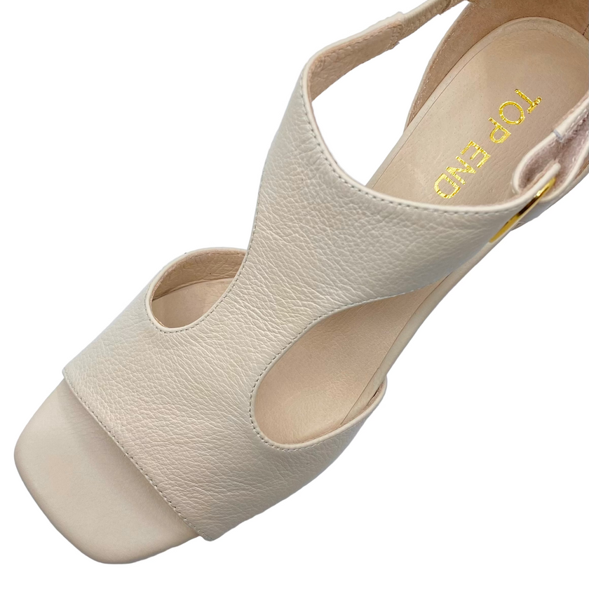 Top End Harnece Milk Leather Wedge Heels