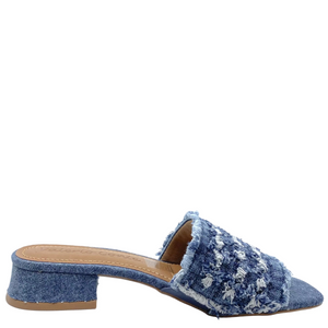 Valerio Conte VC455068 Fringed Denim Mules Marino