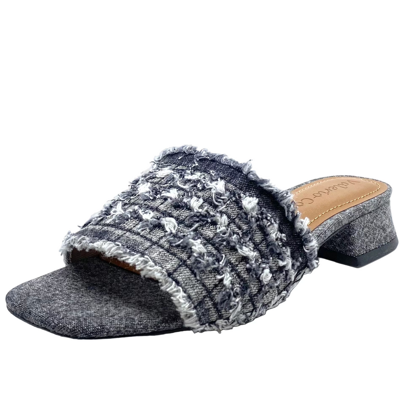Valerio Conte VC455068 Fringed Denim Mules Preto