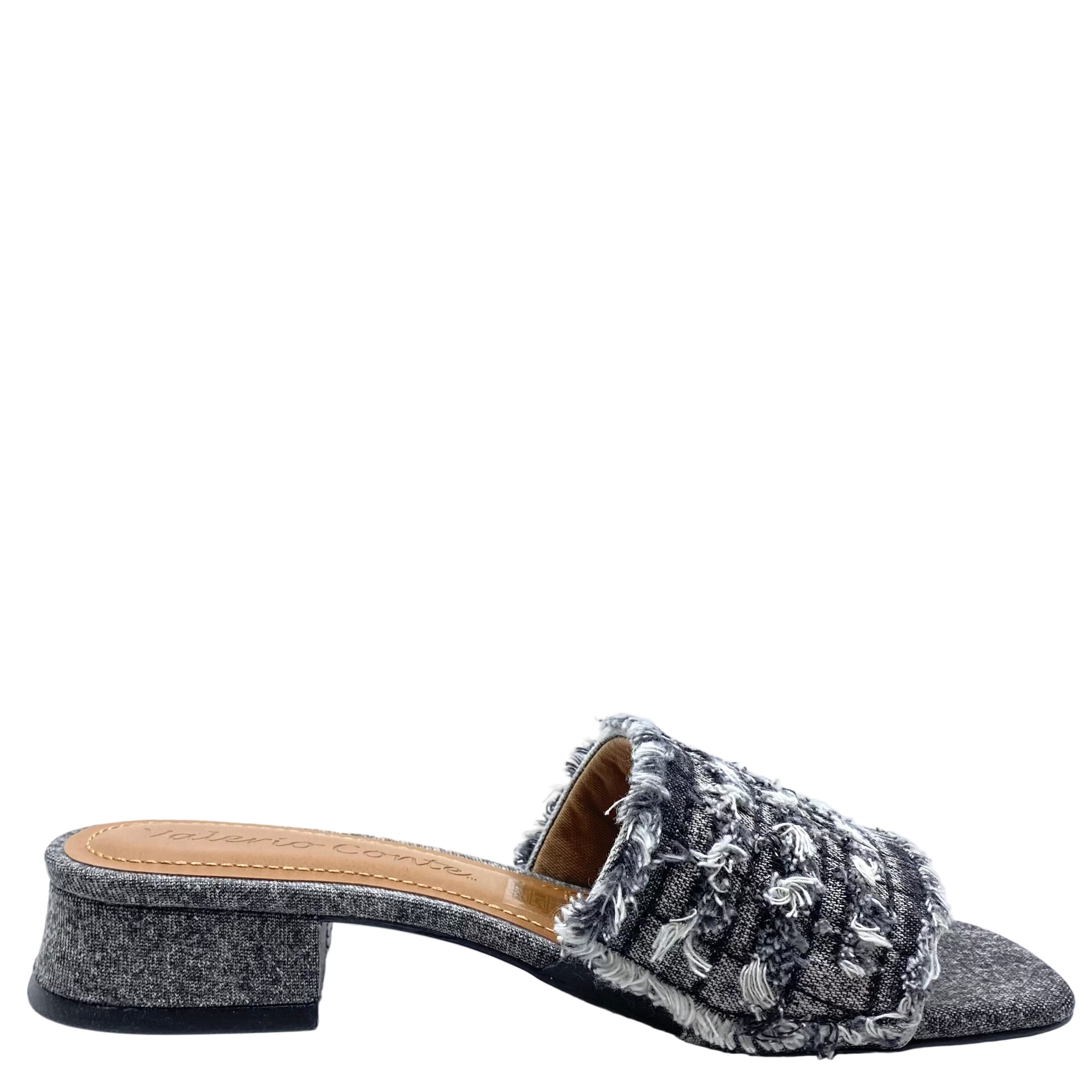 Valerio Conte VC455068 Fringed Denim Mules Preto