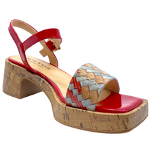 Load image into Gallery viewer, Alfie &amp; Evie Jezza Red Weave Leather Heels

