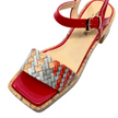 Alfie & Evie Jezza Red Weave Leather Heels