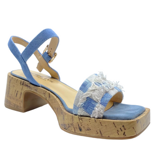 Alfie & Evie Jezza Blue Suede Fabric Heels