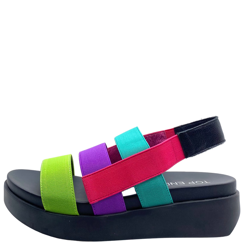Top End Darion Bright Multi Elastic Leather Sandals