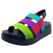 Load image into Gallery viewer, Top End Darion Bright Multi Elastic Leather Sandals
