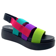 Load image into Gallery viewer, Top End Darion Bright Multi Elastic Leather Sandals
