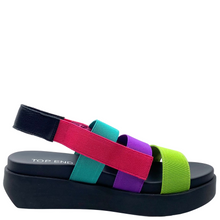 Load image into Gallery viewer, Top End Darion Bright Multi Elastic Leather Sandals
