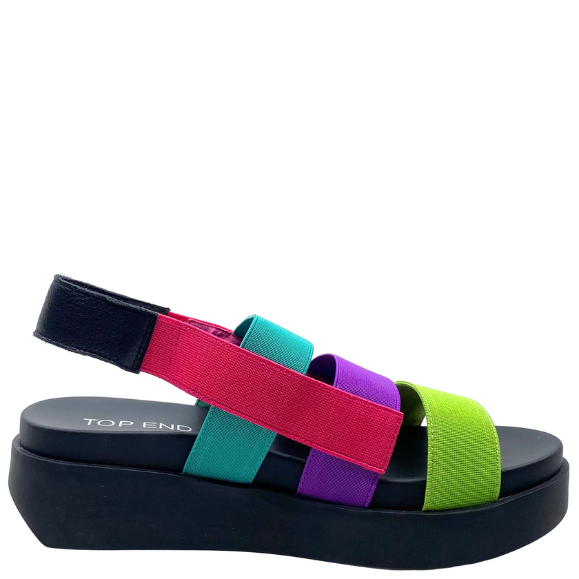 Top End Darion Bright Multi Elastic Leather Sandals