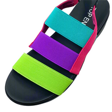 Load image into Gallery viewer, Top End Darion Bright Multi Elastic Leather Sandals
