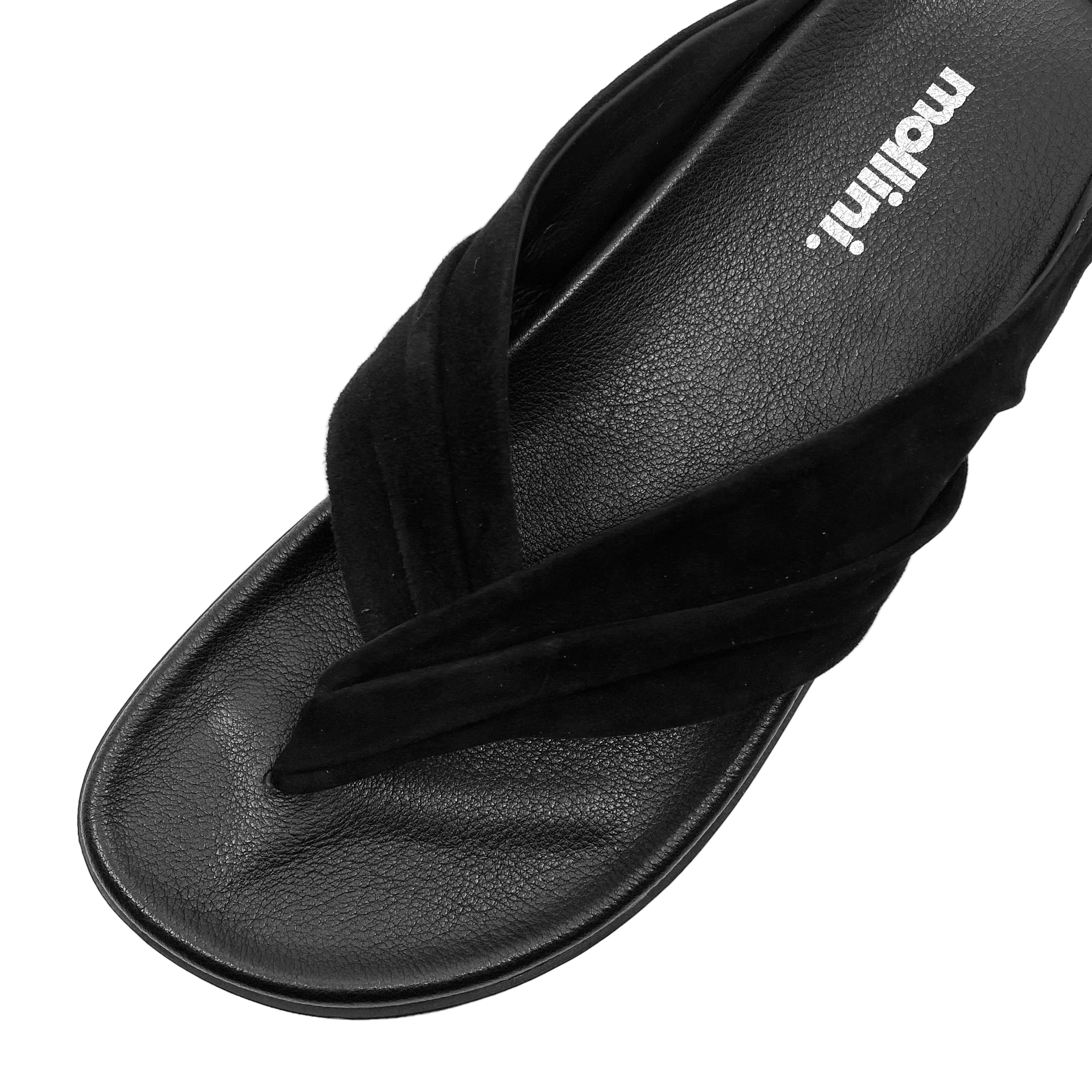 Mollini Hedley Black Suede/ Leather Sandals