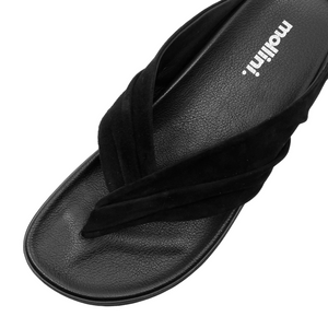 Mollini Hedley Black Suede/ Leather Sandals