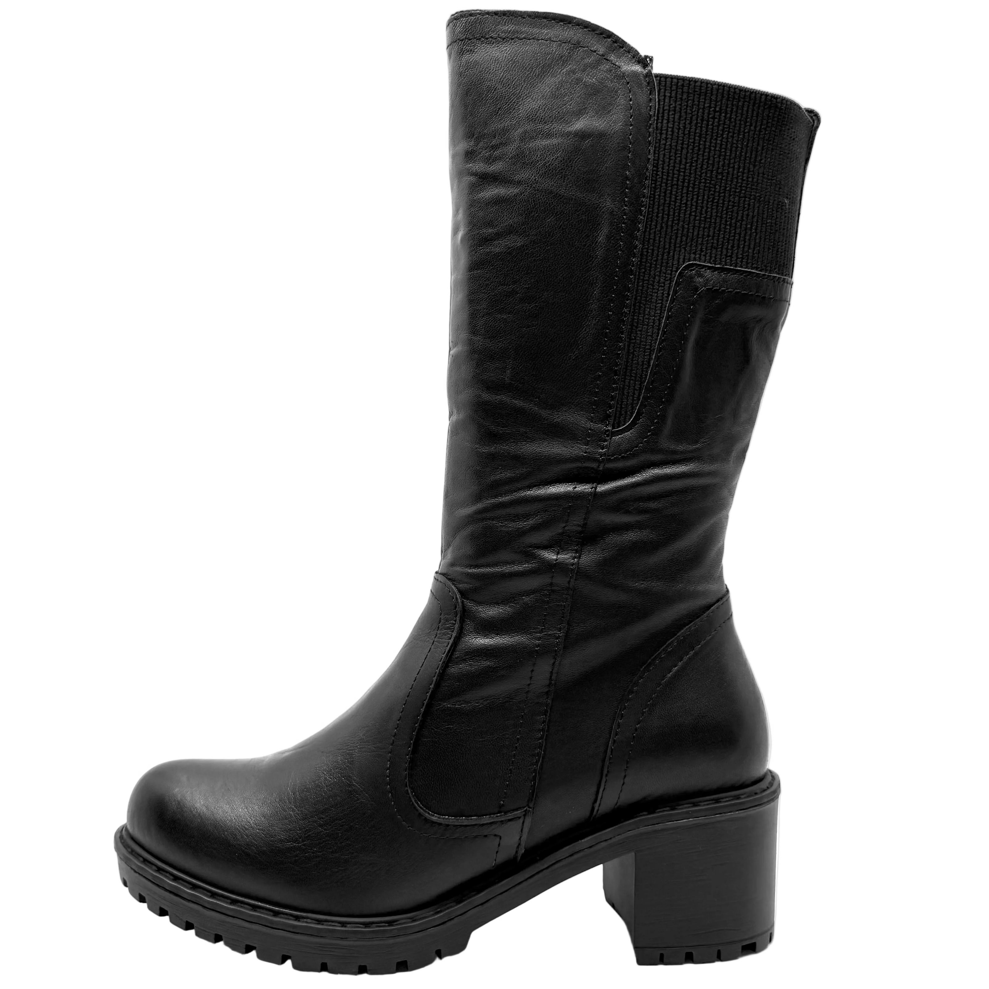 Sala Angela Long Boots Black Leather