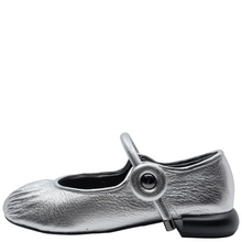 Load image into Gallery viewer, Alfie &amp; Evie Opus Silver Leather Ballet Flats
