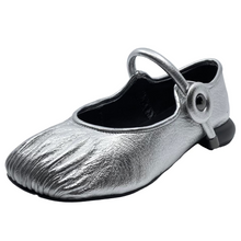 Load image into Gallery viewer, Alfie &amp; Evie Opus Silver Leather Ballet Flats
