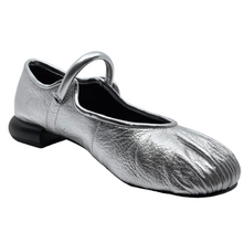Load image into Gallery viewer, Alfie &amp; Evie Opus Silver Leather Ballet Flats
