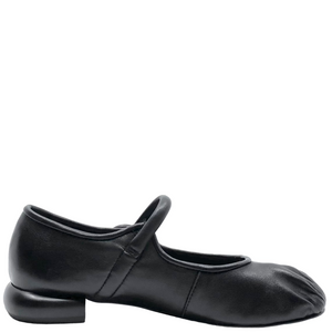 Alfie & Evie Opus Black Leather Ballet Flats