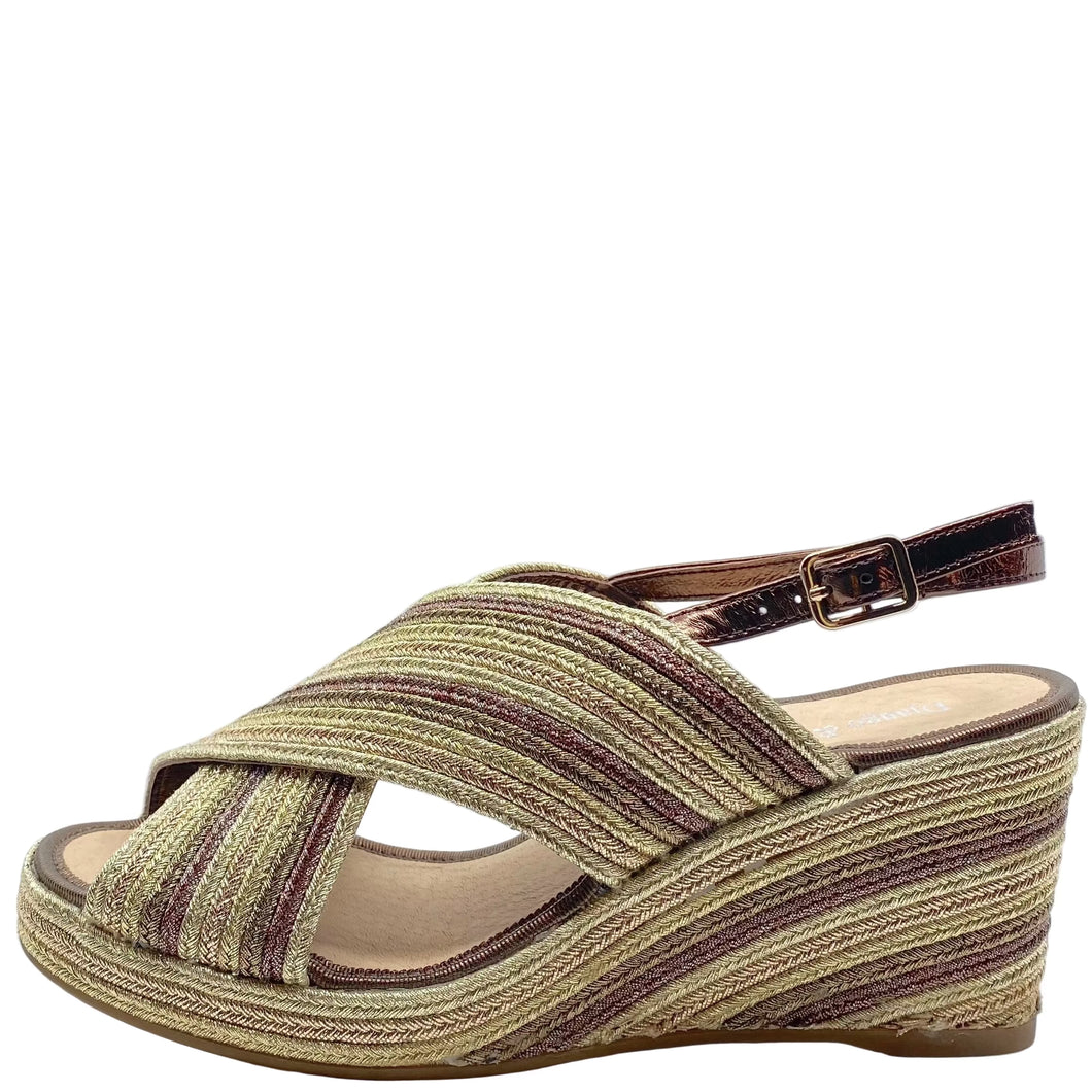 Django & Juliette Patrizio Wedge Heels Cocoa Multi