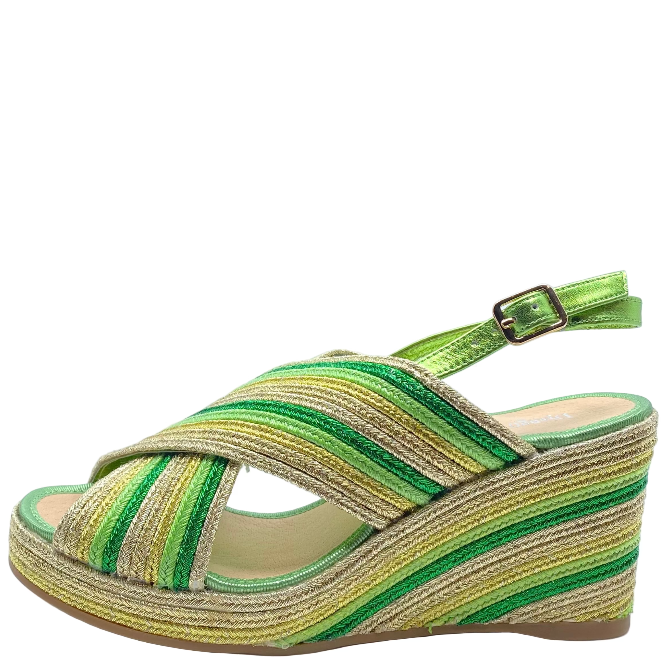 Django & Juliette Patrizio Wedge Heels Lime Multi