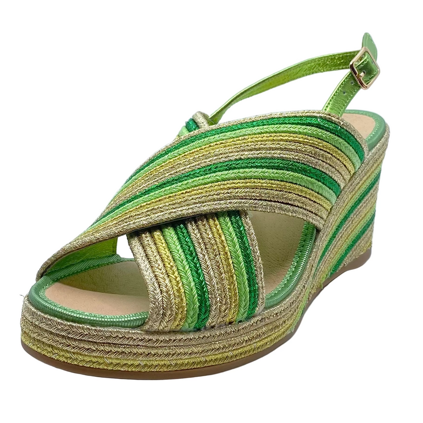Django & Juliette Patrizio Wedge Heels Lime Multi
