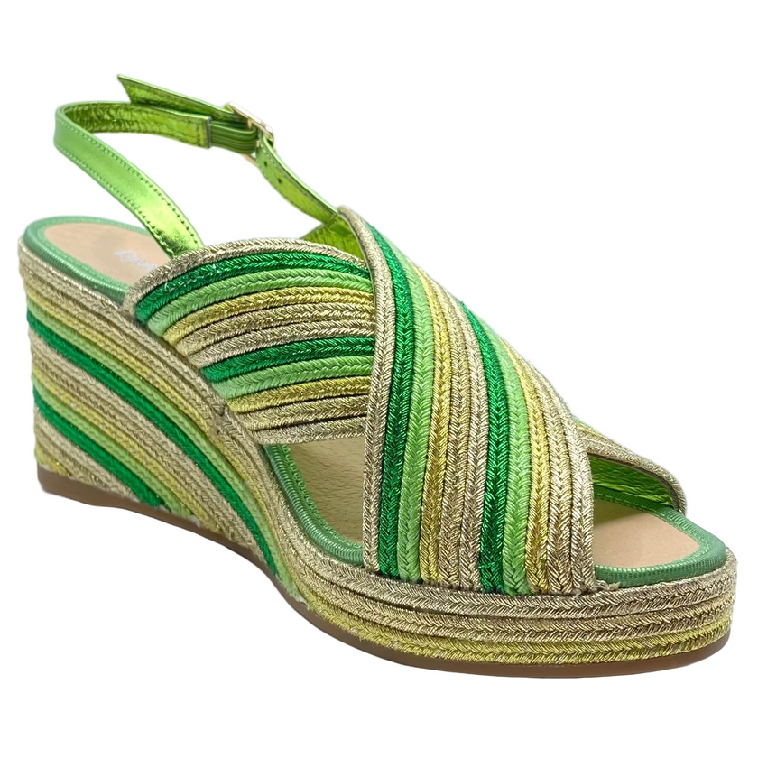 Django & Juliette Patrizio Wedge Heels Lime Multi