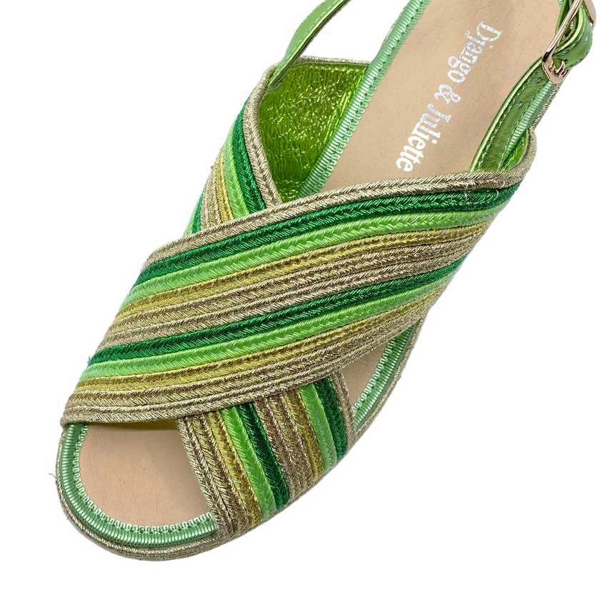 Django & Juliette Patrizio Wedge Heels Lime Multi