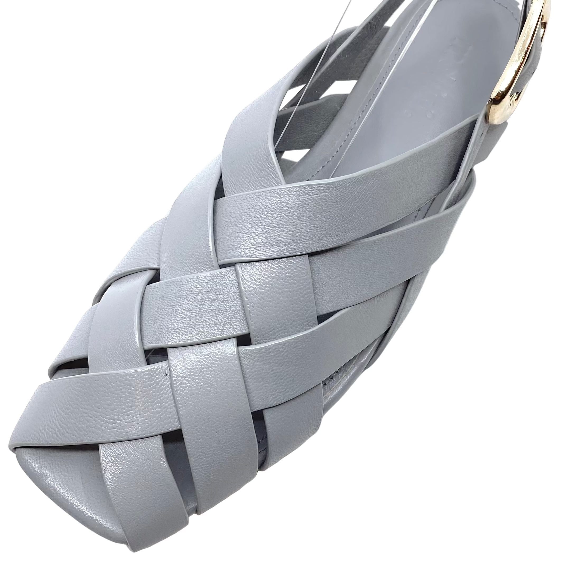 Mollini Brassy Fisherman Sandal Steel Leather