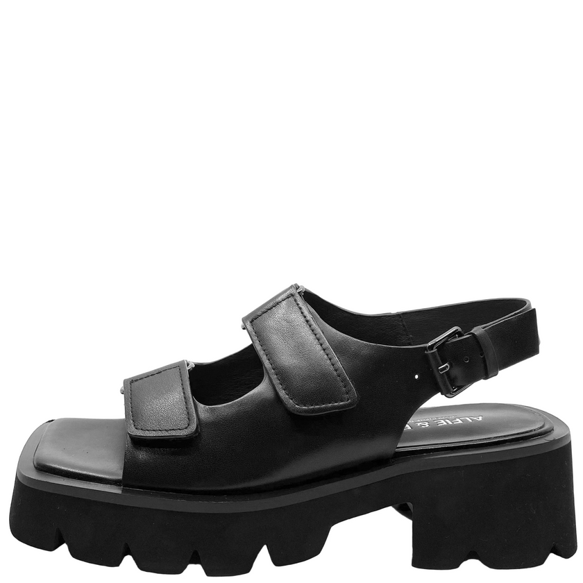 Alfie & Evie Dixie Black Flatform Sandals