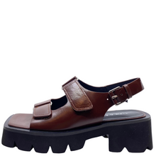 Load image into Gallery viewer, Alfie &amp; Evie Dixie Brown Oiled Flatform Sandals
