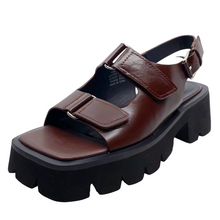 Load image into Gallery viewer, Alfie &amp; Evie Dixie Brown Oiled Flatform Sandals

