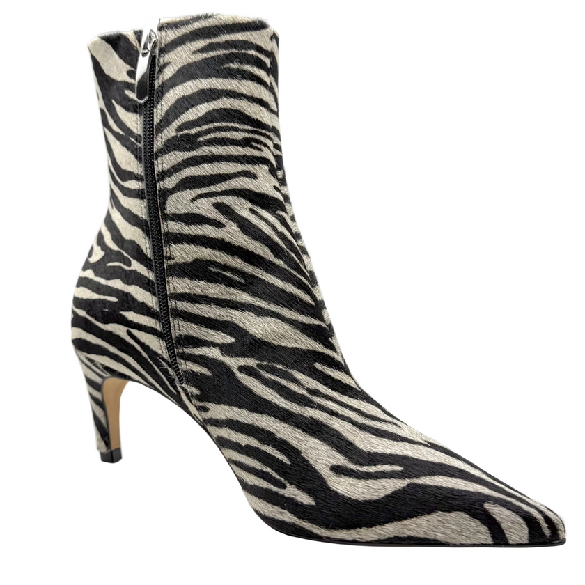 Carrano Pelo Zebra Ankle Boots Cool White