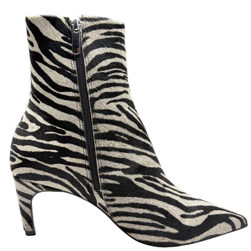 Carrano Pelo Zebra Ankle Boots Cool White