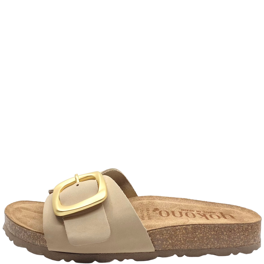 Yokono Jerba Slides Sand Nubuck Leather