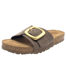 Load image into Gallery viewer, Yokono Jerba Slides Tobacco Nubuck Leather
