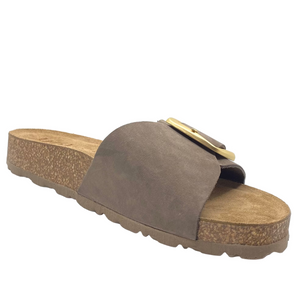 Yokono Jerba Slides Tobacco Nubuck Leather