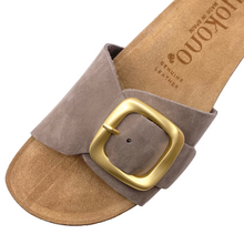 Load image into Gallery viewer, Yokono Jerba Slides Tobacco Nubuck Leather
