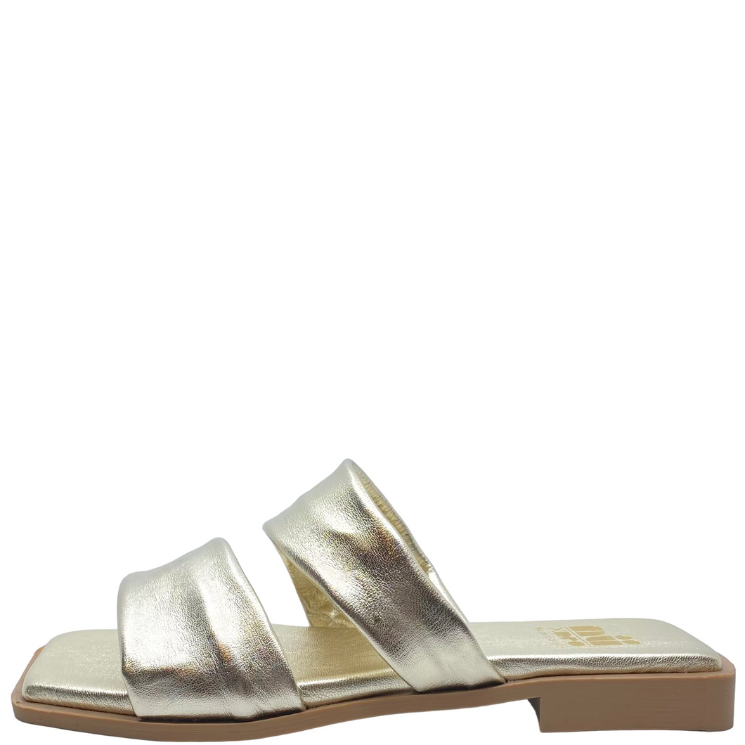 Nu by Neo Winnet Slides Platin Metallic Leather