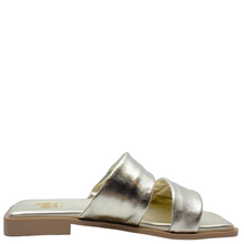 Load image into Gallery viewer, Nu by Neo Winnet Slides Platin Metallic Leather
