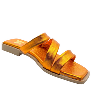 Nu by Neo Wilena Slides Rojo Metallic Leather