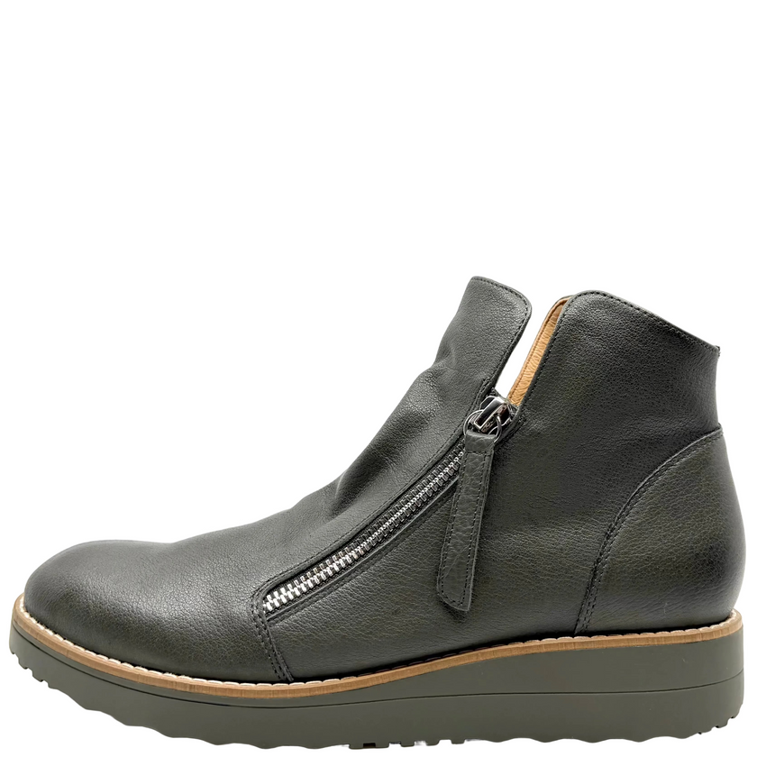 Top End Ohmy Twin Zip Boots Olive/ Olive Leather