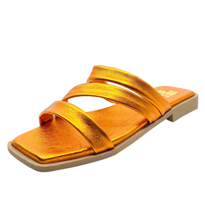 Nu by Neo Wilena Slides Rojo Metallic Leather