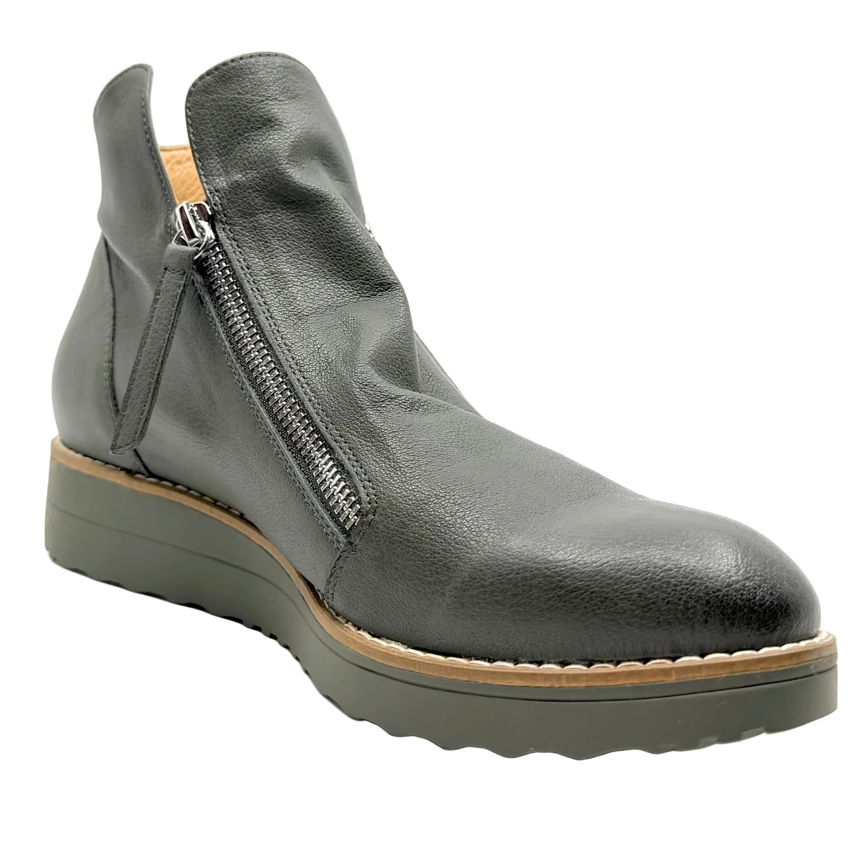Top End Ohmy Twin Zip Boots Olive/ Olive Leather