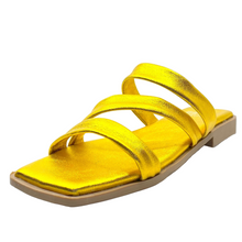 Load image into Gallery viewer, Nu by Neo Wilena Slides Amarillo Metallic Leather
