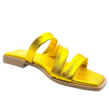 Load image into Gallery viewer, Nu by Neo Wilena Slides Amarillo Metallic Leather
