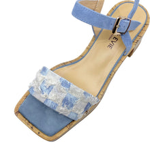 Load image into Gallery viewer, Alfie &amp; Evie Jezza Blue Suede Fabric Heels
