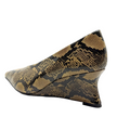 Mollini Camye Wedge Heels Fawn & Black Snake Leather