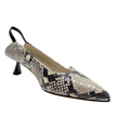Top End Vini Slingback Kitten Heels Black & White Snake Leather