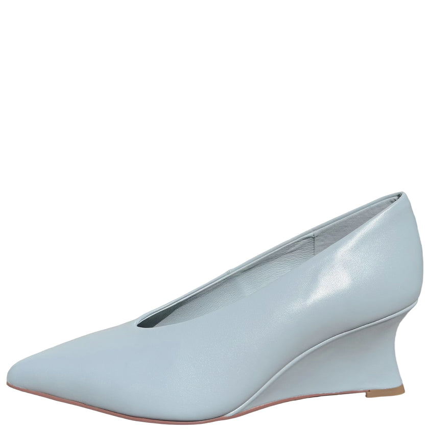 Mollini Camye Wedge Heels Pale Blue Leather